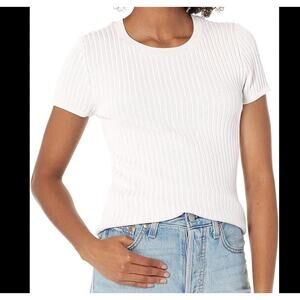 Women's Guess Essential Short Sleeve Nyota Rib Crew Neck Sweater Small